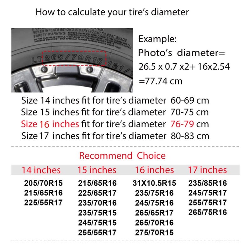 Foruidea Compass Sun Dial Black Spare Tire Cover Waterproof Dust-Proof Wheel Tire Cover Fit for Jeep,Trailer, RV, SUV and Many Vehicle 15 Inch - Image 5